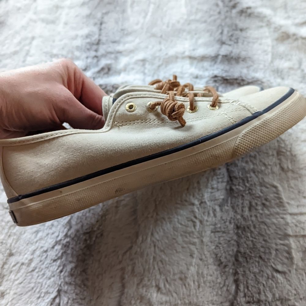 Women's Cream Sperry Top Sider Sneaker size 7.5 - Picture 5 of 7